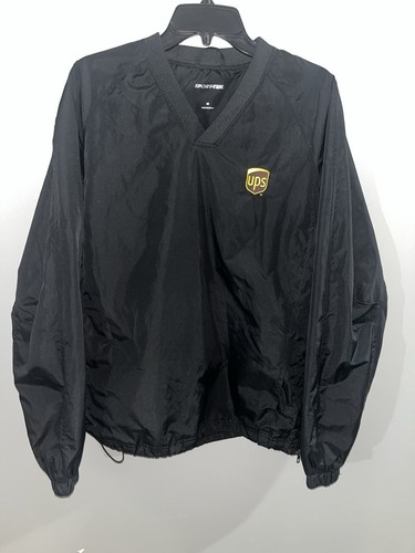 UPS United Parcel Service Schwarz V-Ausschnitt Pullover Jacke Taschen Herren M Sport-Tek - Bild 2 von 10