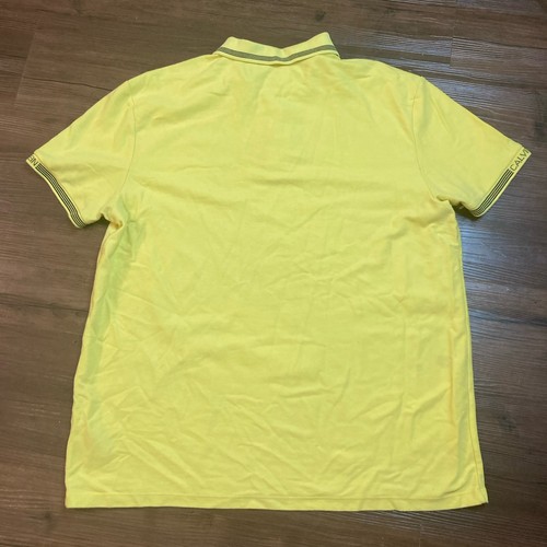 Camisa polo de golf Calvin Klein para hombre talla XXL amarilla 3 botones tapeta cuello a rayas - Imagen 8 de 12