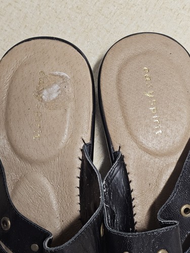 Easy Spirit Leather Studded Slide Sandal SIZE 6.5 Black Shoe Neutral Goth - Picture 8 of 11