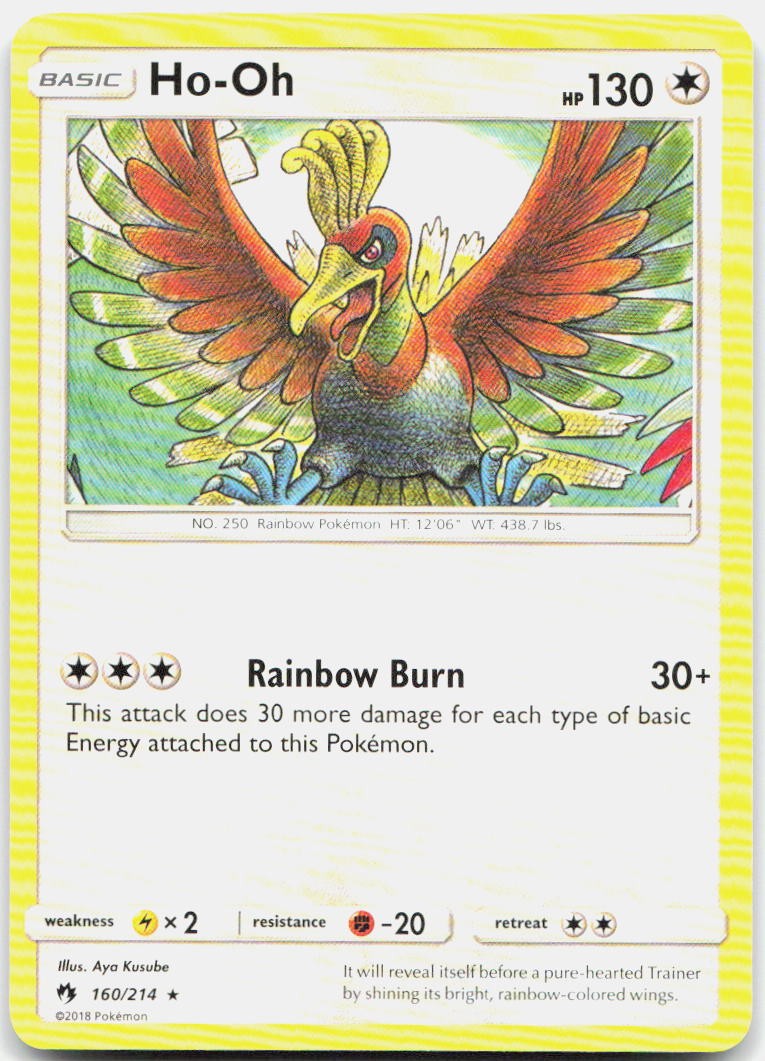 Ho-Oh 160/214 Rare Lost Thunder Pokemon LP