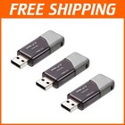 3-Pack Grey USB 3.0 Flash Drive 256GB, Lightweight
