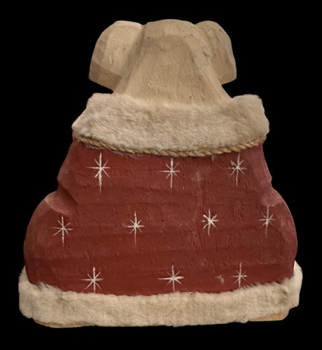 Großes handgeschnitztes Weihnachtsschwein aus Holz bemalt signiert James Harden "Frohe Feiertage" - Bild 4 von 9