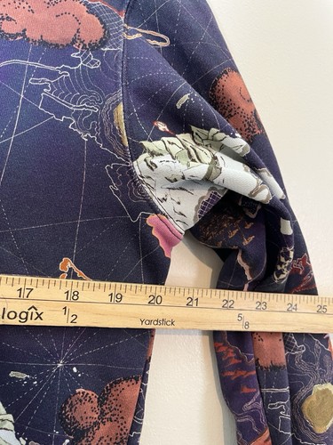 Scotch And Soda Purple Map Print Crewneck Sweater Pullover Size Medium - Picture 6 of 9