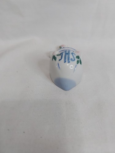 Vintage Weihwasserbrunnen Rosen Kreuz Porzellan religiös katholisch Japan 4 3/4" T - Bild 5 von 15