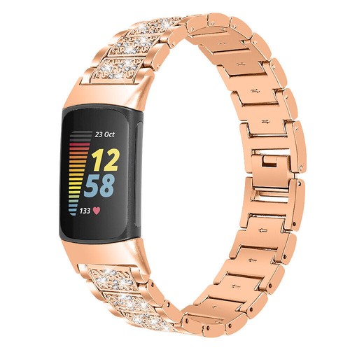 Pulsera de cristal brillante para Fitbit Charge 5 correa de acero inoxidable correa informal - Imagen 14 de 24