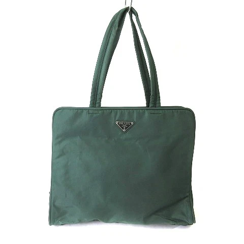 PRADA B8926 Sac fourre tout sac à bandoulière plaque triangulaire testoon nylon vert vert