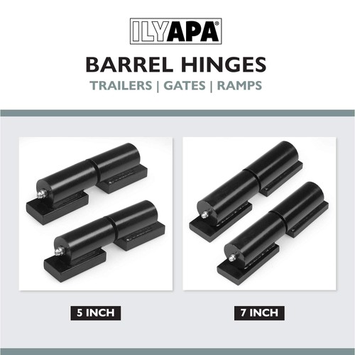 Ilyapa Schwerlast Laufscharniere, 2er Pack - 5 Zoll schwarz kaltgewalzter Stahl zum Anschweißen - Bild 6 von 6