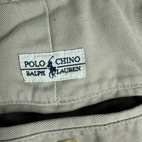 Pantalones Polo Ralph Lauren Hammond Plisados Caqui Algodón Informales Para Hombre 35x28" - Imagen 7 de 9