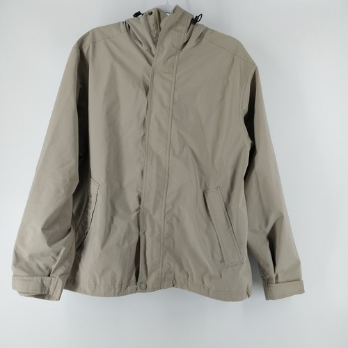 LL BEAN Herren leichte Reißverschluss Jacke Hoodie Größe Reg Large khaki mit Klappe  - Bild 2 von 15