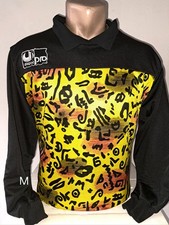 Camiseta de portero vintage fútbol Uhlsport años 80 talla m negro amarillo