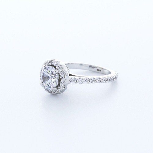 1.81 CT D-SI1 Round Cut Natural Certified Diamonds 18k Gold Halo Engagement Ring - Picture 1 of 2