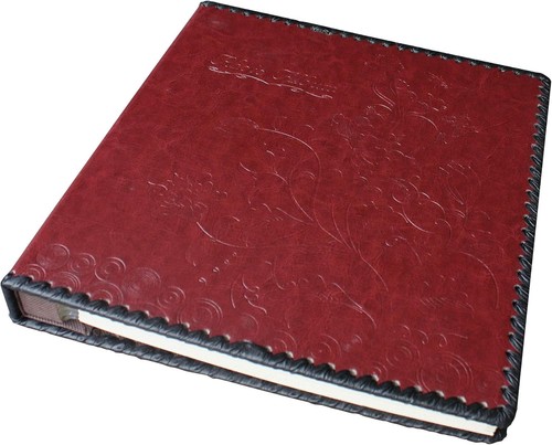 Leather Photo Album, Wine Red, Self-Adhesive, Large Capacity, Memo Area - Picture 6 of 9
