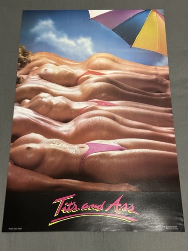 *LARGE* Original “Tits & Ass” Topless Bikini Girls Vintage Poster | 35”x 23” - Picture 2 of 8