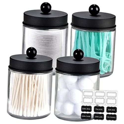  4 Pack Apothecary Jars Bathroom Vanity Storage Organizer Set -Countertop  - Imagen 1 de 7