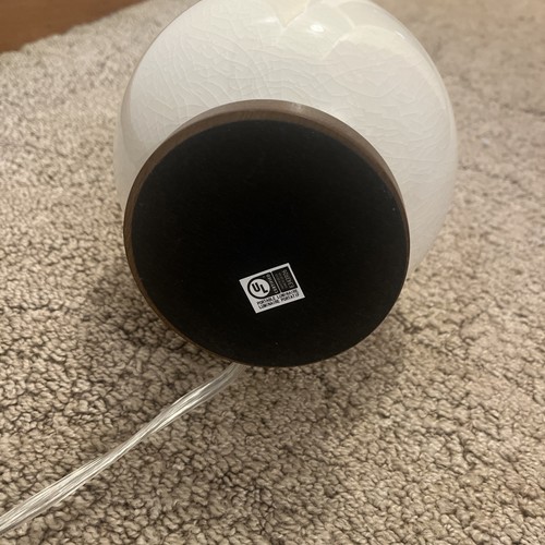 Ralph Lauren Table Lamp and Shade Off White Crackle Porcelain Gourd 20" NWT - Picture 6 of 6