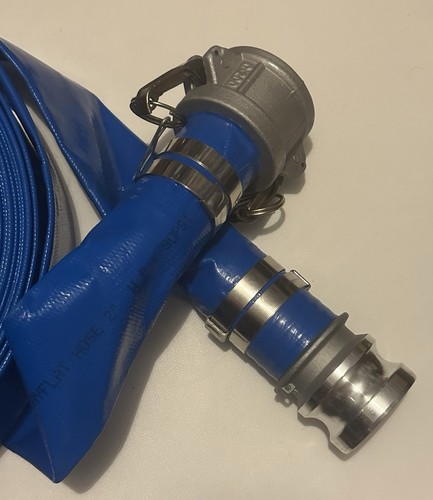 Manguera de retrolavado de PVC azul de 2" x 100 pies para piscinas, manguera de descarga de alta resistencia - Imagen 3 de 5
