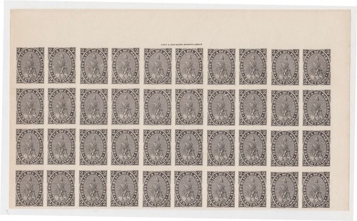 PARAGUAY 1881 LION Sc 14-16 FULL SET OF BLACK PROOFS IN MGNL BLOCKSx40 SCARCE! - Picture 2 of 3