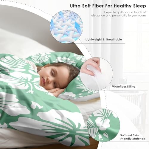 Comforter Set Size, Hibiscus Surf Floral Soft 2 Pcs Twin Hawaii Hibiscus Floral - Picture 5 of 6