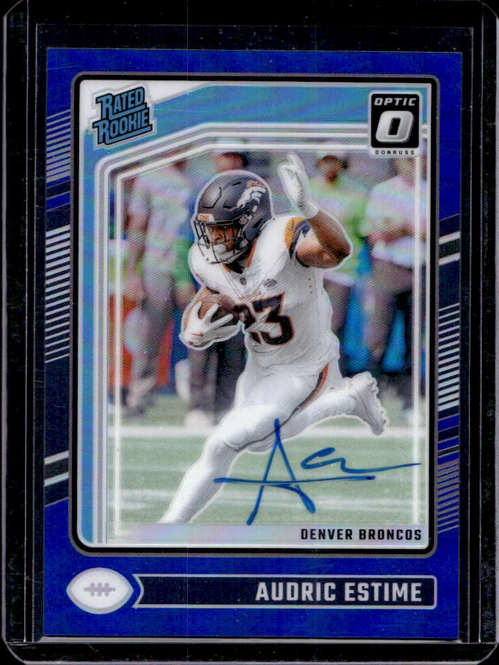 2024 Donruss Optic Audric Estime Rated Rookie RPS Auto Blue #79/99