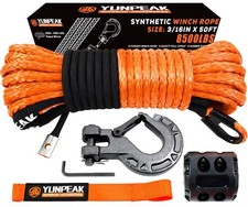 Synthetic Winch Rope Kit, 3/16" x50 ft 8500LBS Winch Cable Replace ... Fast Ship