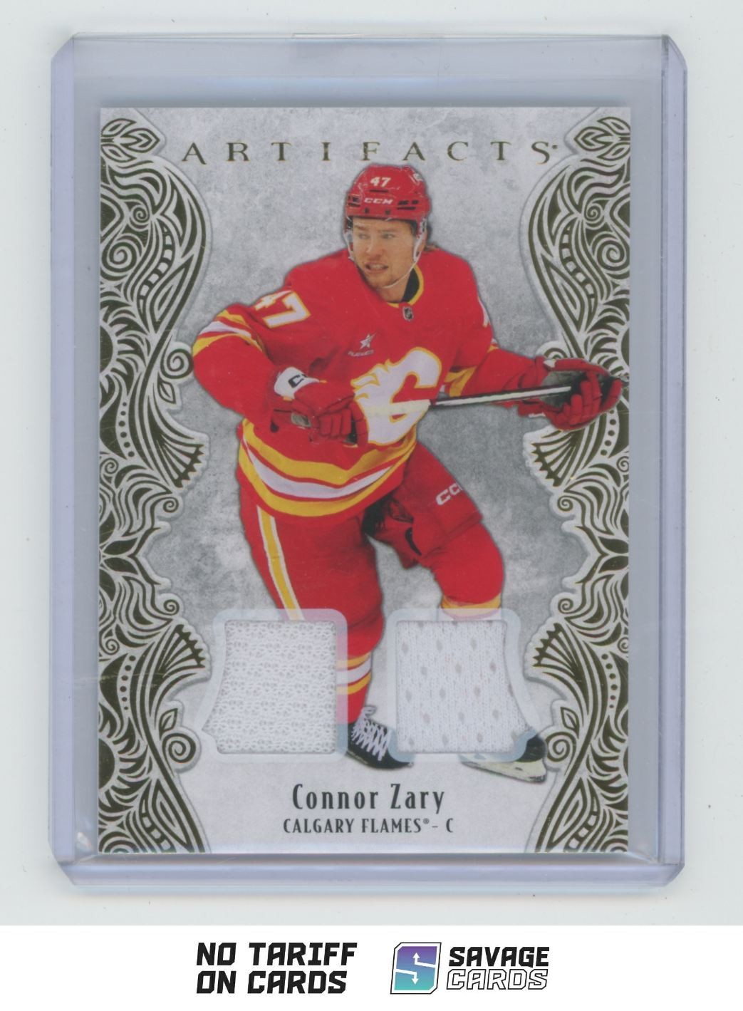 2025-26 Upper Deck Artifacts Gold Material Connor Zary /299 #20 Calgary Flames