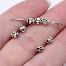 30/80PCS Antique Silver Small Hole Spacer Bead 5X5mm GGS43-17112