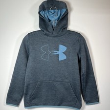 UA Under Armour ColdGear Pullover Hoodie Sweatshirt Boys YM Youth Medium Blue T