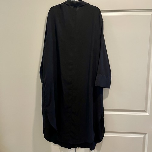 H&M Classic Black Button-Up Long Shirt Dress Crêpe Fabric Women’s Size XXL - Bild 4 von 4
