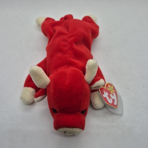 Peluche Ty Beanie Babies "Snort" le taureau avec étiquettes animaux suffis (1995) - Photo 2/4
