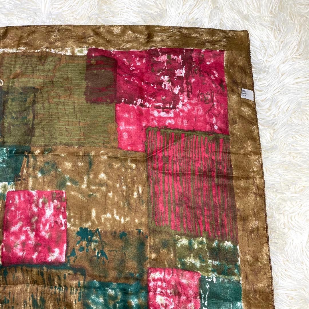 Large Pattern Silk Scarf 87x88cm Patchwork Fashio… - image 10