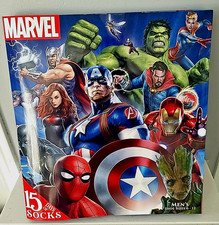 Marvel Mens 15 Days of Socks 15 Pairs 4 Crew 11 Low Cut Shoe Sizes 6-12 New
