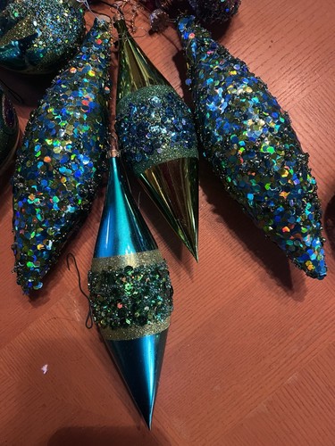 Posten 16 Glas Weihnachtsschmuck türkis, grün, blau Pier 1, Italien, Holiday Lane - Bild 2 von 10