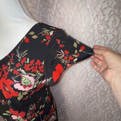 Vintage Fashion Bug Bias Cut Layered Floral Print Multicolor Shift Dress Size 8 - Picture 4 of 16