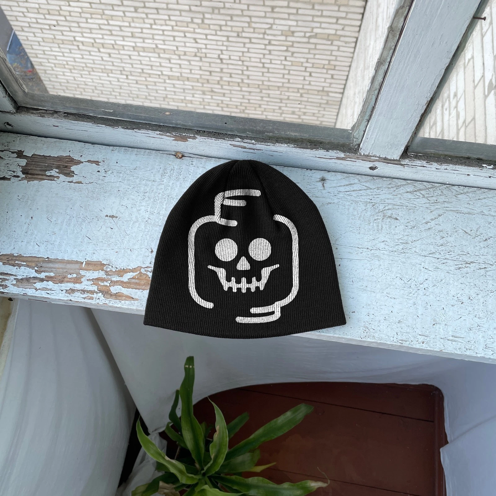 Skull Beanie Hat Punk Y2K Streetwear