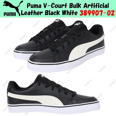 Puma V-Court Bulk Kunstleder schwarz weiß 389907-02 Herren Gr.
