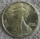 1991 Silver Eagle Coin Auction -  BU Gem!!