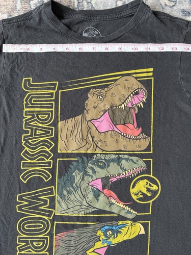 Jurassic Park Jurassic World Youth T-Shirt Dinosaurs Image Raptor Black Size XL - Picture 6 of 8