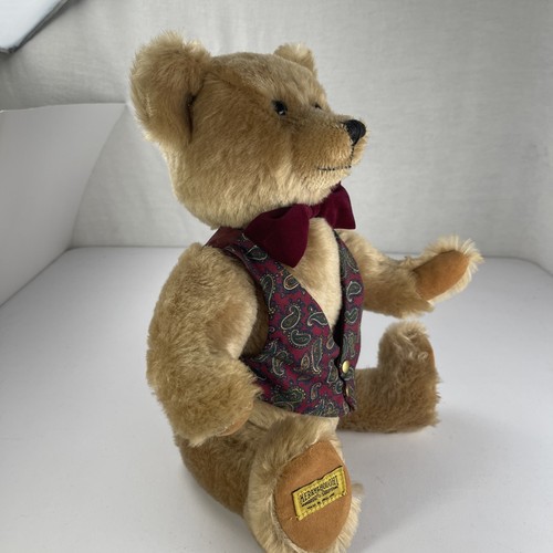 Oso de peluche Merryought Mortimer Muddle Head con chaleco de cachemira mohair móvil de colección - Imagen 12 de 20