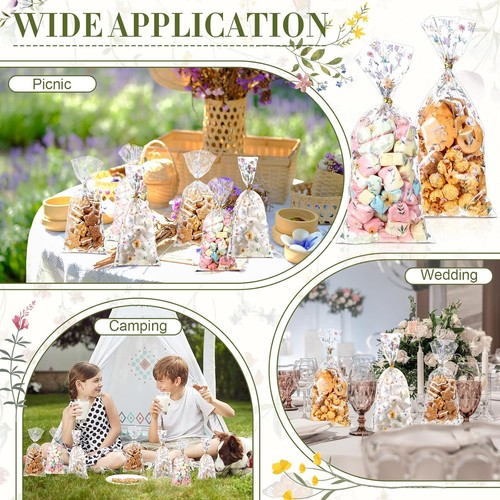 Sweetude 100 Pcs Wildflower Party Cellophane 1 Count (Pack of 100), clear  - Foto 6 di 6