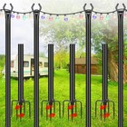 String Light Poles 4 Pack,10FT Metal String Light Poles for Outside, Adjustab...