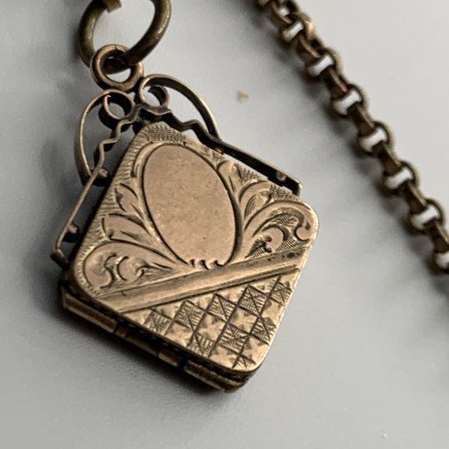 Antique B & D Gold Filled Ladies Pocket Watch Chain Bar Slider & Locket 10 Grams - Picture 4 of 24
