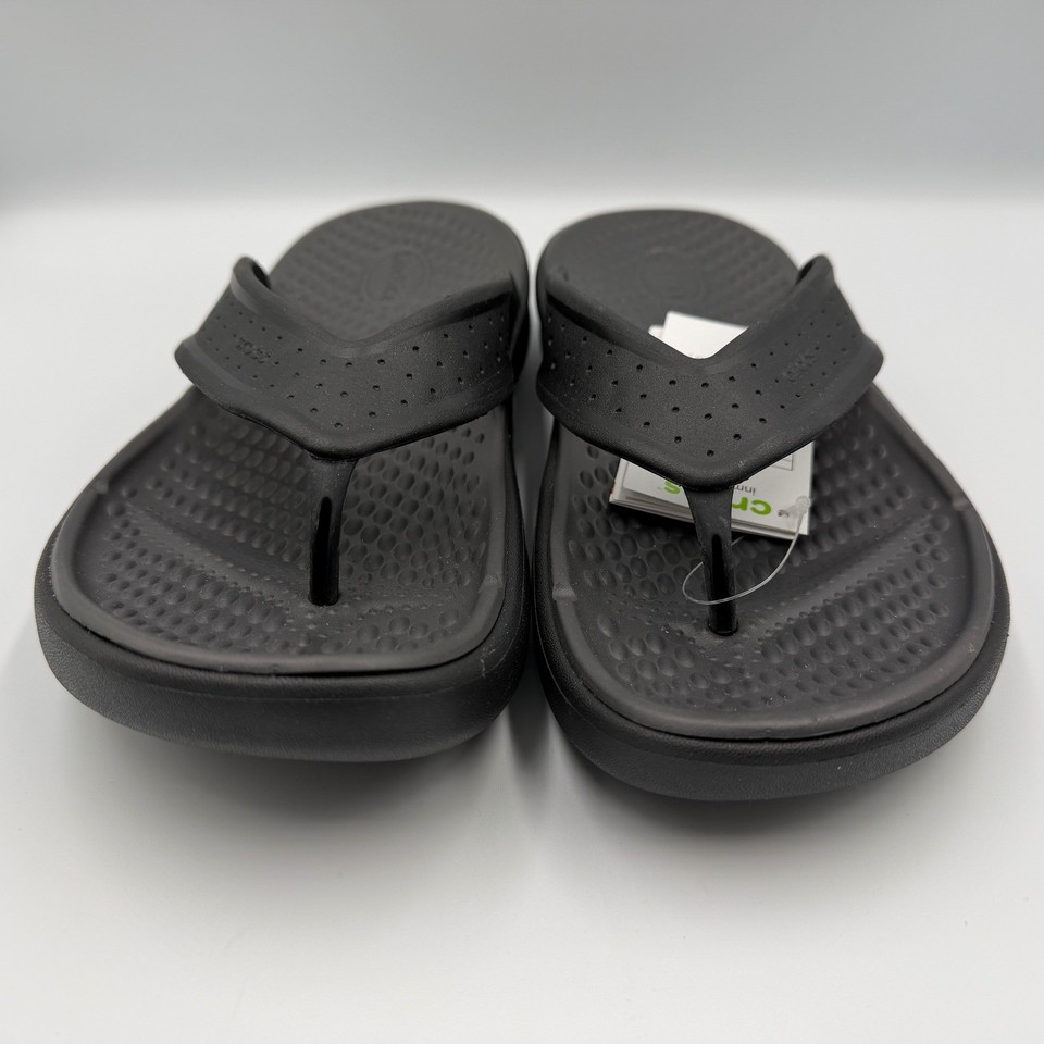 CROCS LiteRide Inmotion Flip Flops Black Sandals 211101-001 Men's 8 ...