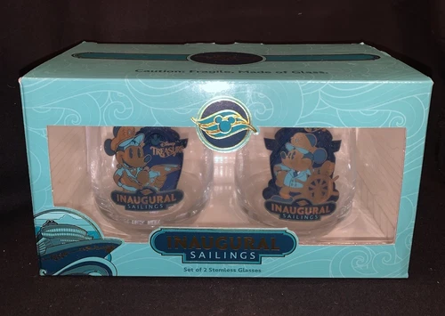 Disney Cruise Lines Disney Treasure Inaugural Sailings Set Of 2 Stemless Glasses