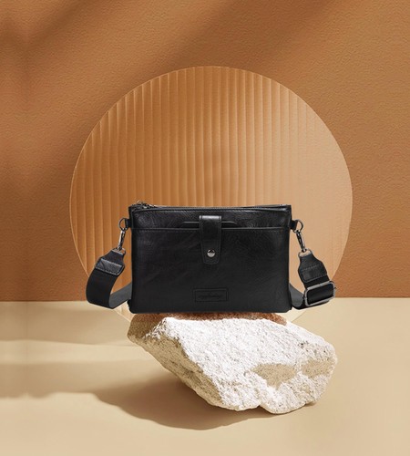 Vintage Leather Crossbody Bag for , Stylish Layer Shoulder Bag Purse with Rem... - Foto 2 di 7