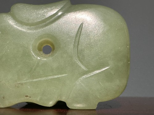 Rare Shang Dy Old Jade Carved Cattle Design "Gua Jian" "Pei" Pendant L 4.3 cm - Picture 3 of 24