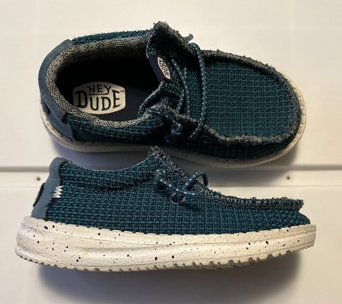 Hey Dude Kleinkind Wally Sport Mesh Slipper Schuhe Größe TD8 türkis Kind Unisex - Bild 1 von 9