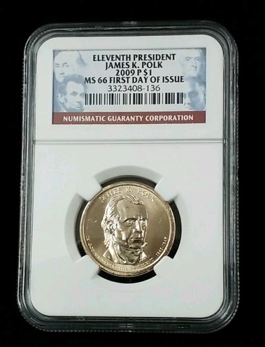 2009-P $1 James K. Polk Predential Dollar NGC MS 66 11th #3690