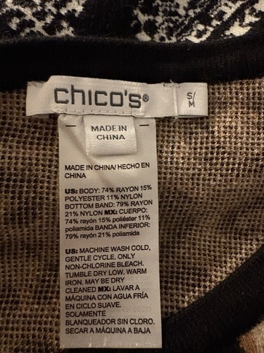 Chico’s Women’s Animal Print Poncho - Kimono Style -S/M - Picture 9 of 10