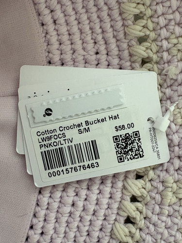 NWT Lululemon Cotton Crochet Bucket Hat Pink Ivory Size S/M - Bild 6 von 9