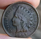 1897 INDIAN HEAD Cent VERY NICE - FULL LIBERTY - 4 DIAMONDS - (HIGH GRADE) e808